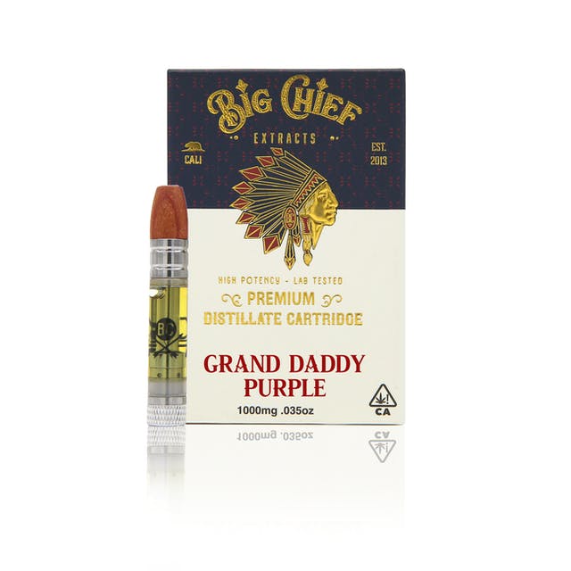 Big Chief THC Vape Cartridge 1G – GrandDaddyPurple – Greens Delivery  Dispensary