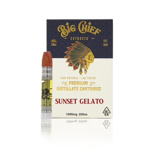 Big Chief THC Vape Cartridge 1G Sunset Gelato Greens Delivery Dispensary Big Chief THC Vape Cartridge 1G Sunset Gelato Greens Delivery Dispensary